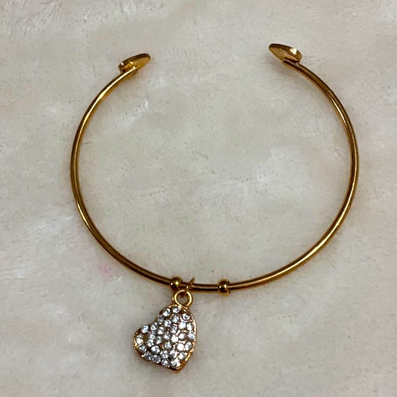 Mesh & Rhinestone Heart Bangles - Picture 2 of 7